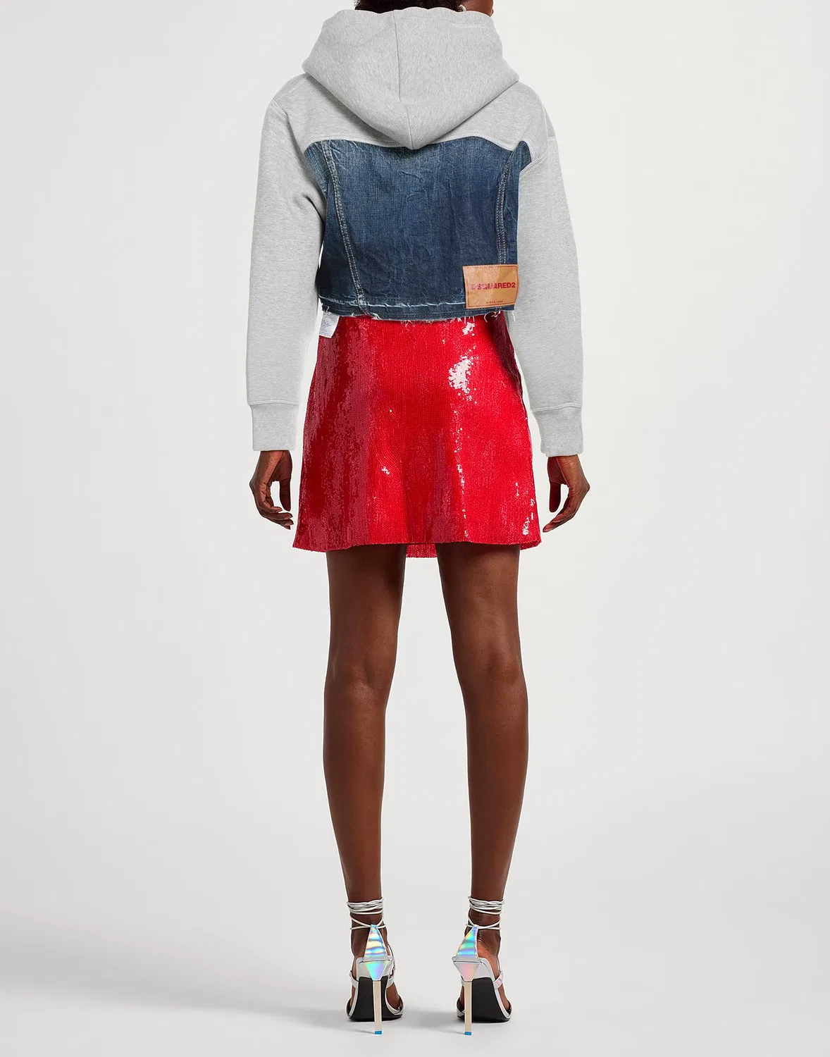 Свитшот из флиса DSQUARED2 светло-серый — фото 3