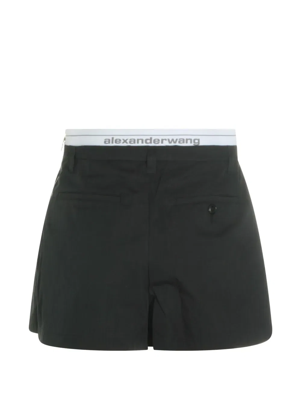 Плиссированные шорты с логотипом на поясе Alexander Wang, черный — фото 2