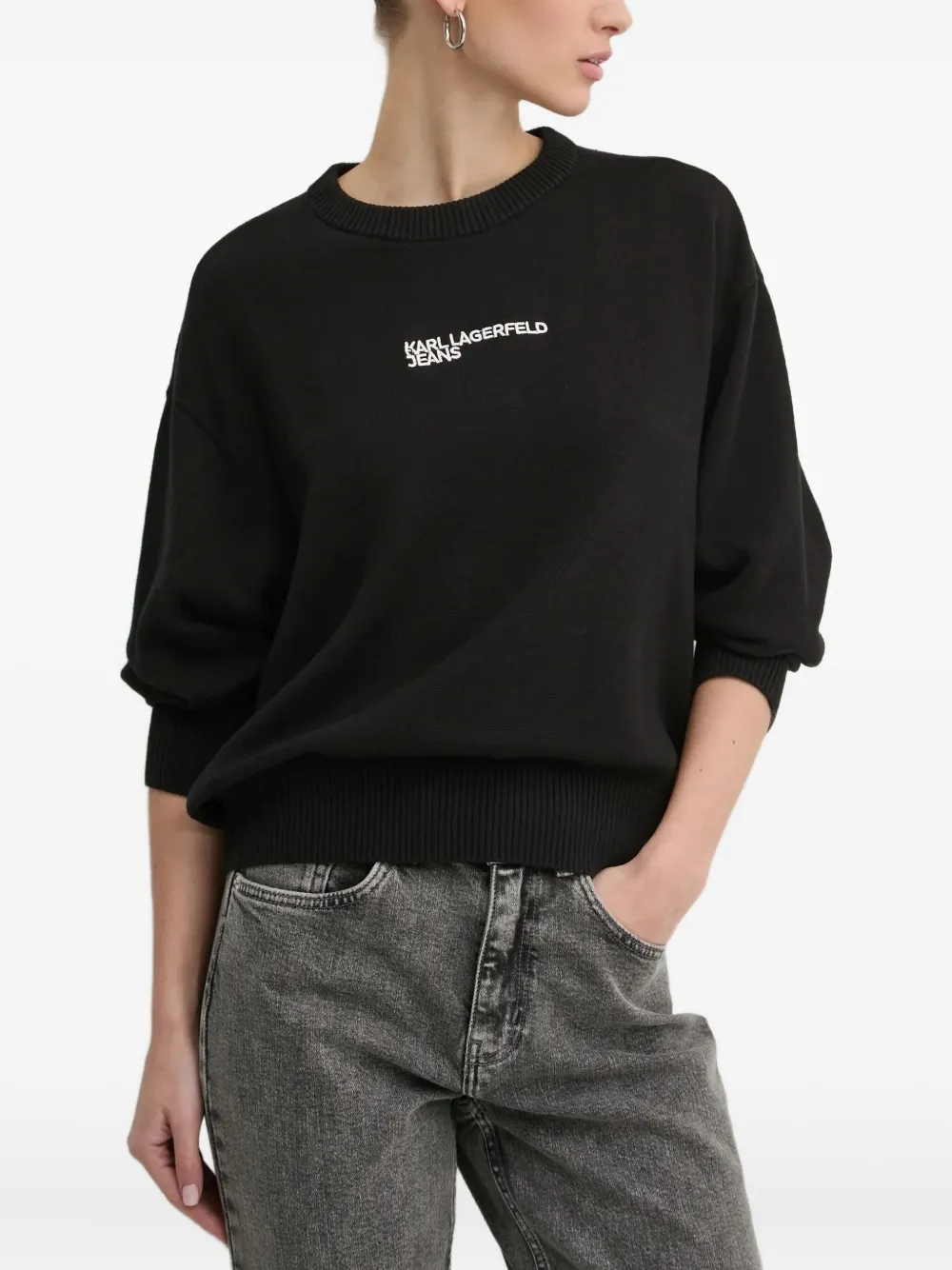 

Свитер с вышитым логотипом Karl Lagerfeld Jeans, черный