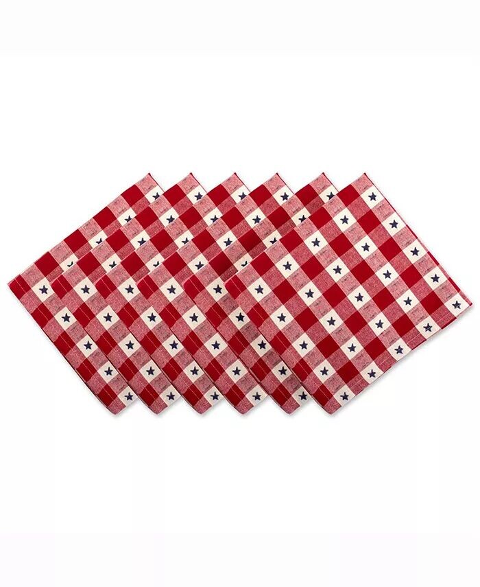 

Набор салфеток Star Check, 6 шт Design Imports, красный