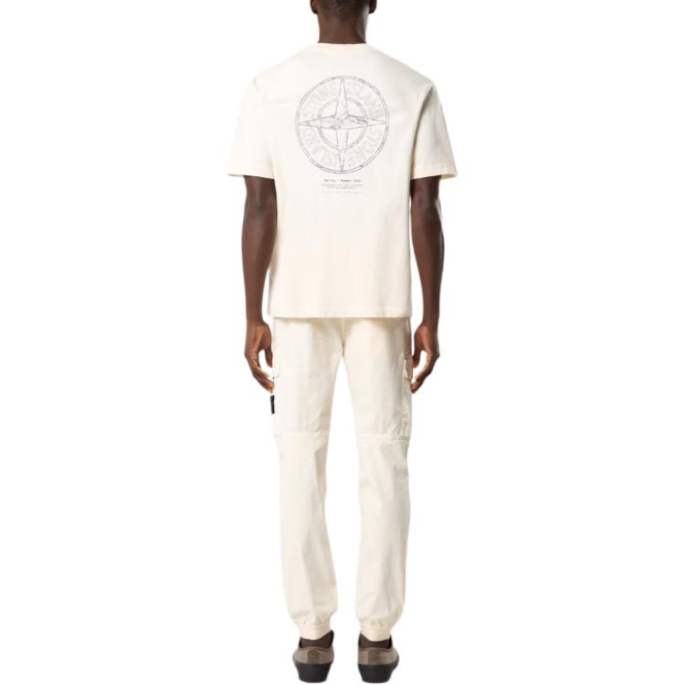 Футболка с принтом STONE ISLAND, айвори — фото 4
