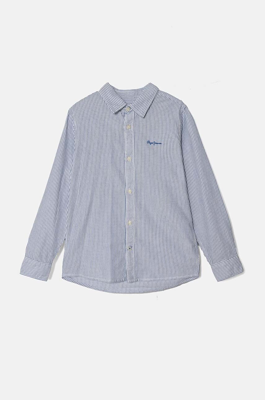 

Детская хлопковая рубашка Pepe Jeans NARON, синий