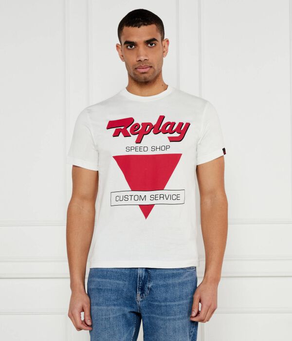 

Футболка Replay Regular Fit с логотипом, белый