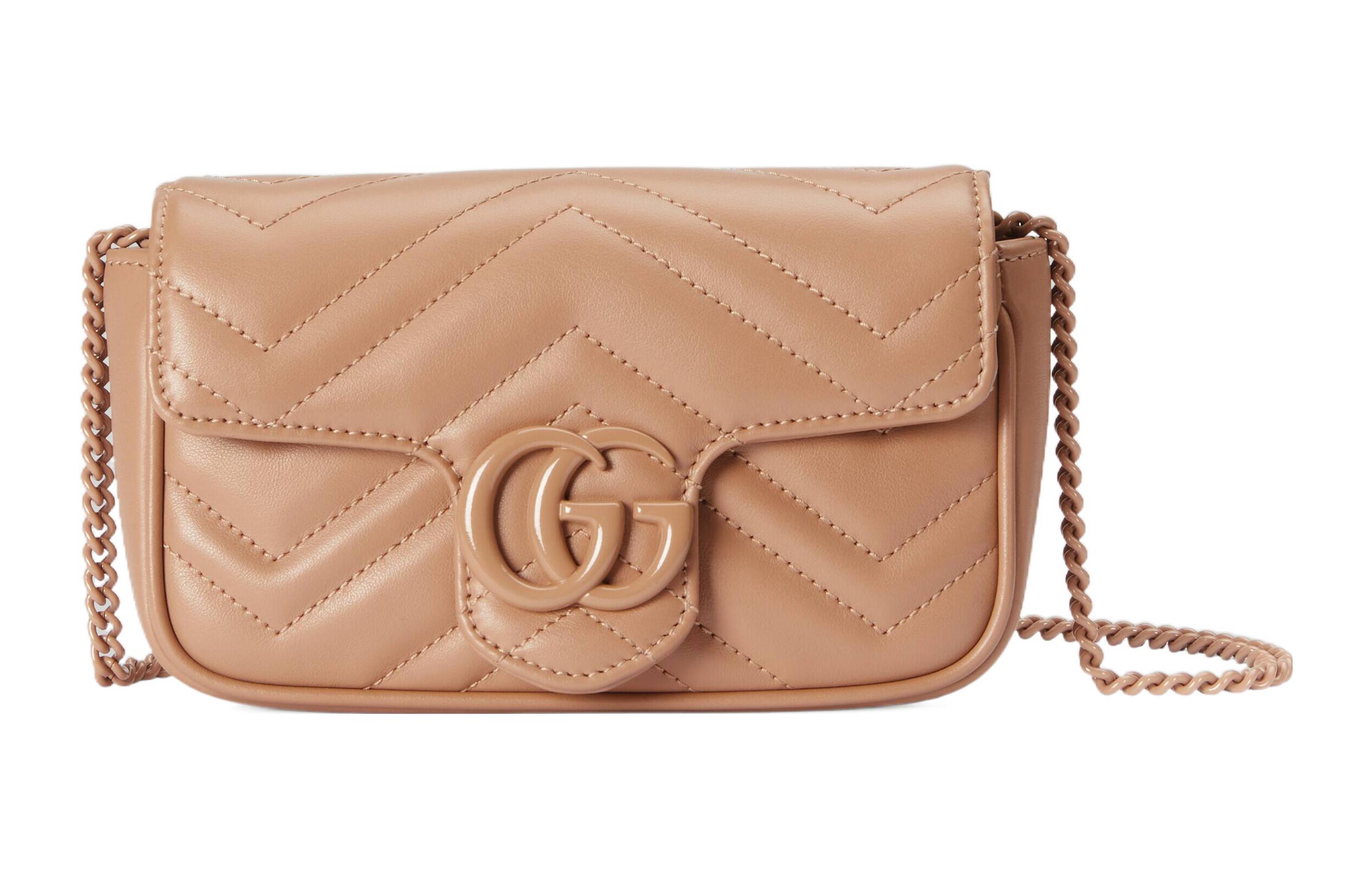 

GUCCI Сумка через плечо GG Marmont из кожи, женская, розовая