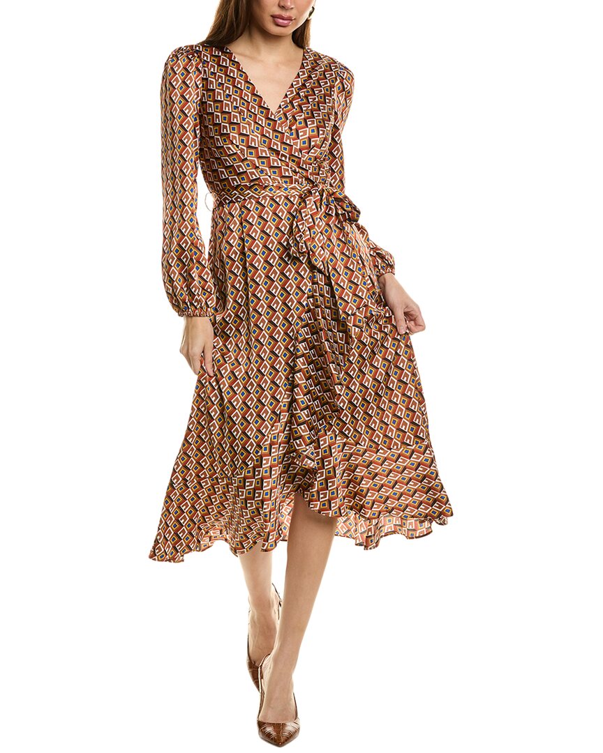 

Платье миди Tahari ASL Surplice, коричневый