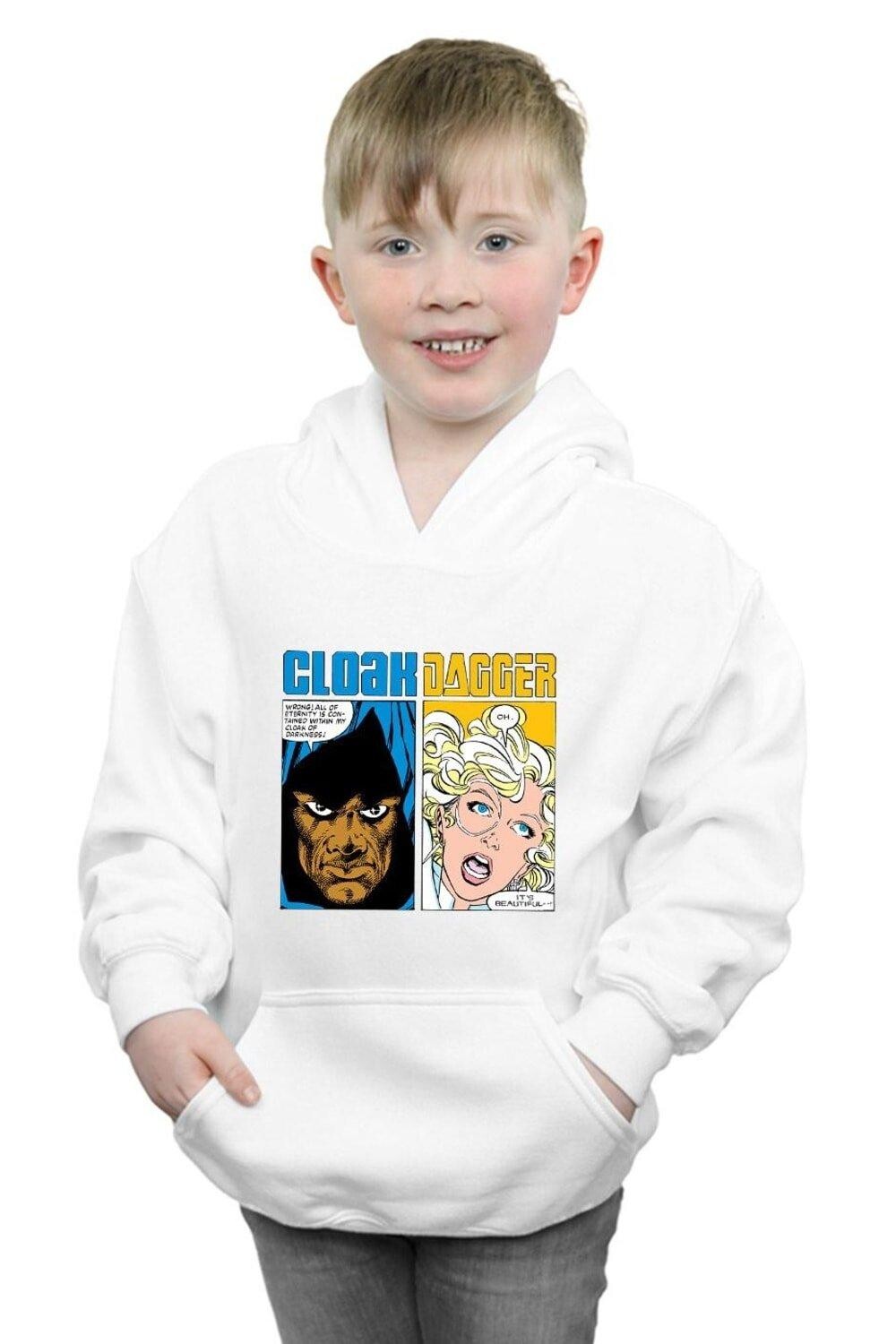 

Толстовка с капюшоном и вставками в виде комиксов Cloak And Dagger Marvel, белый