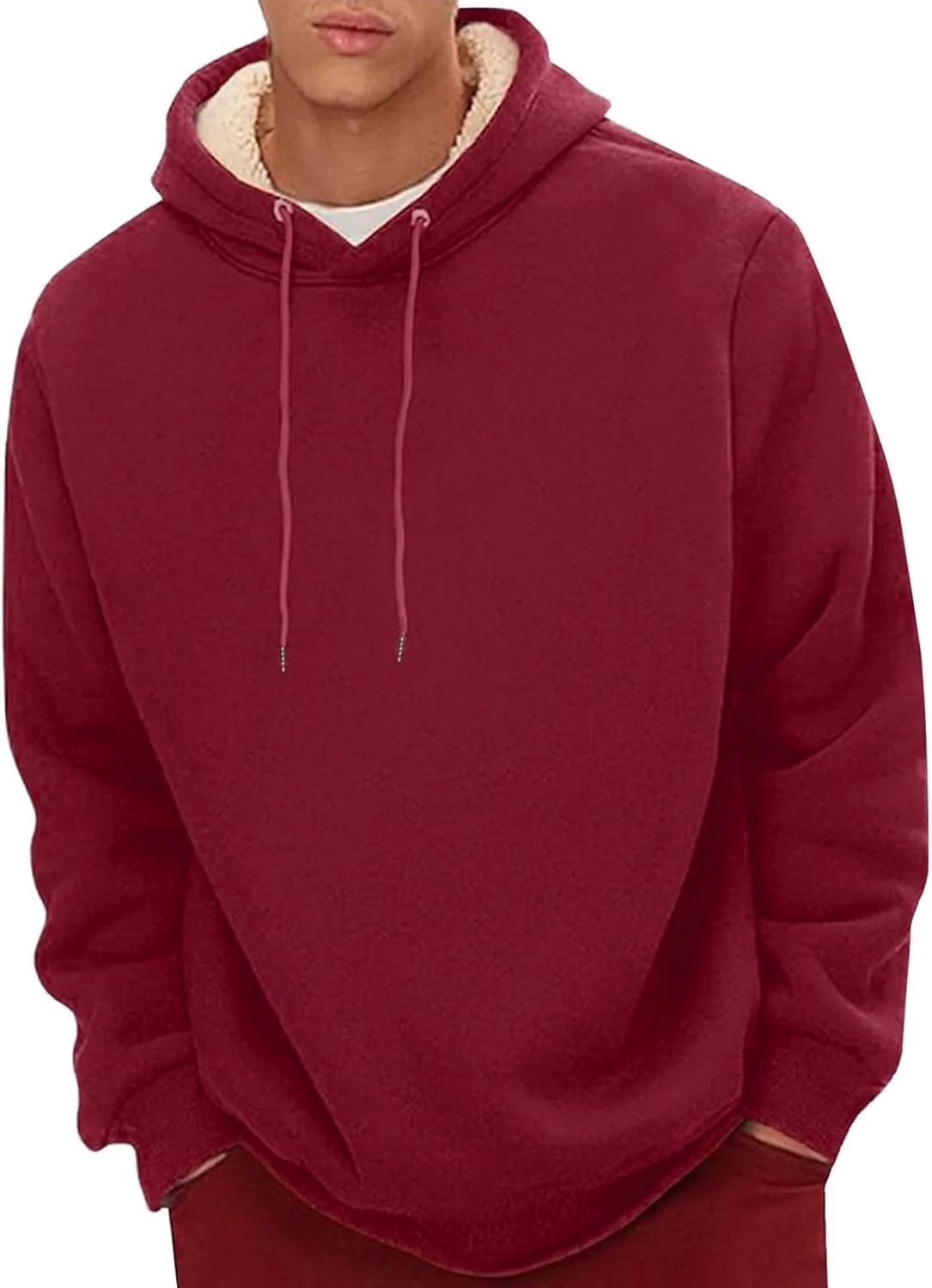 

Мужская повседневная толстовка с капюшоном на флисе и подкладкой Sherpa