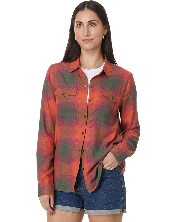

Рубашка Toad&Co Re-Form Flannel Long Sleeve Shirt, цвет Burnt Ochre Windowpane