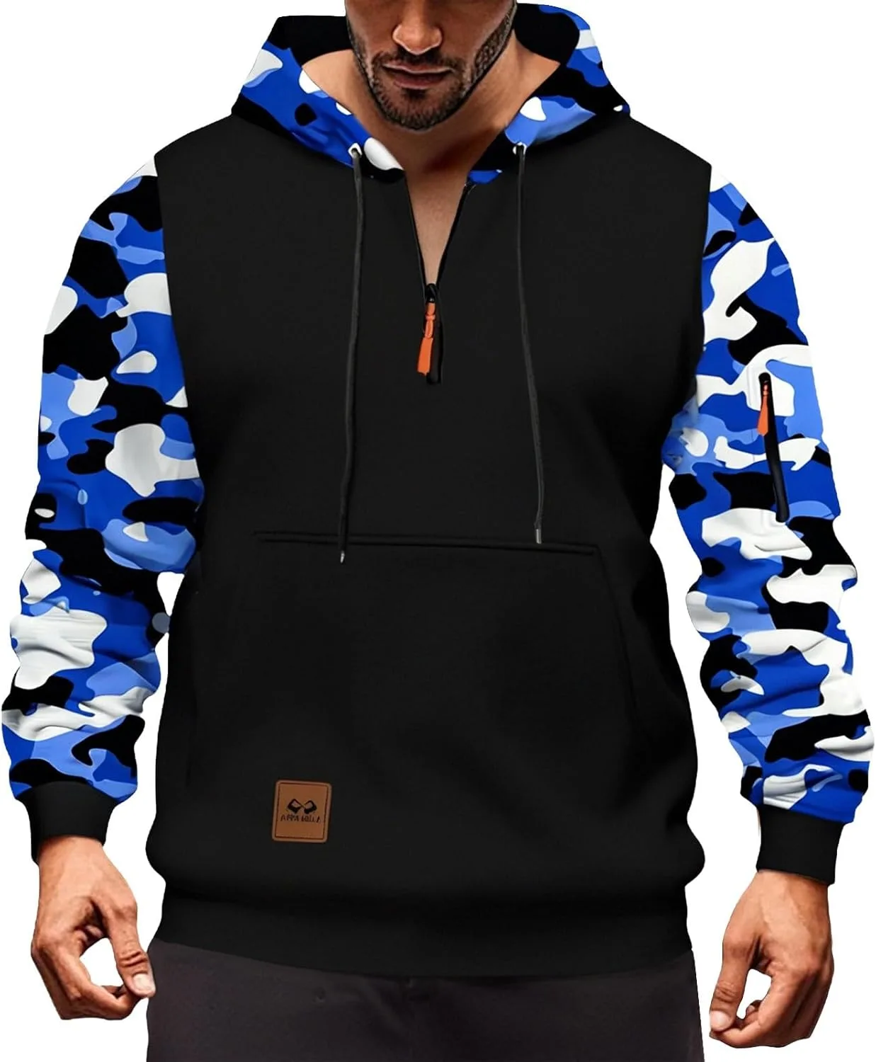 

Камуфляжный худи для мужчин Military Tactical с четверть-молнией