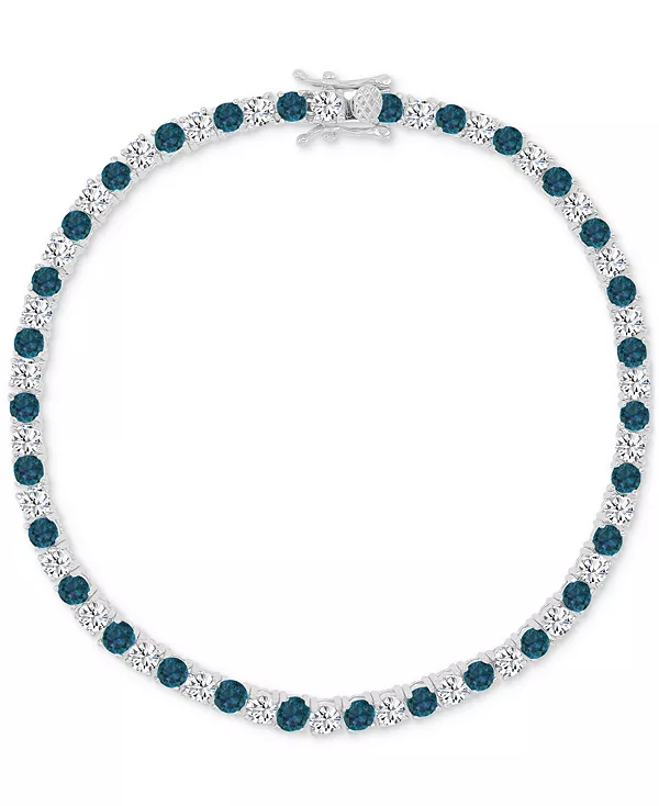 

Браслет из стерлингового серебра с круглыми кубическими цирконами Macy'S, blue