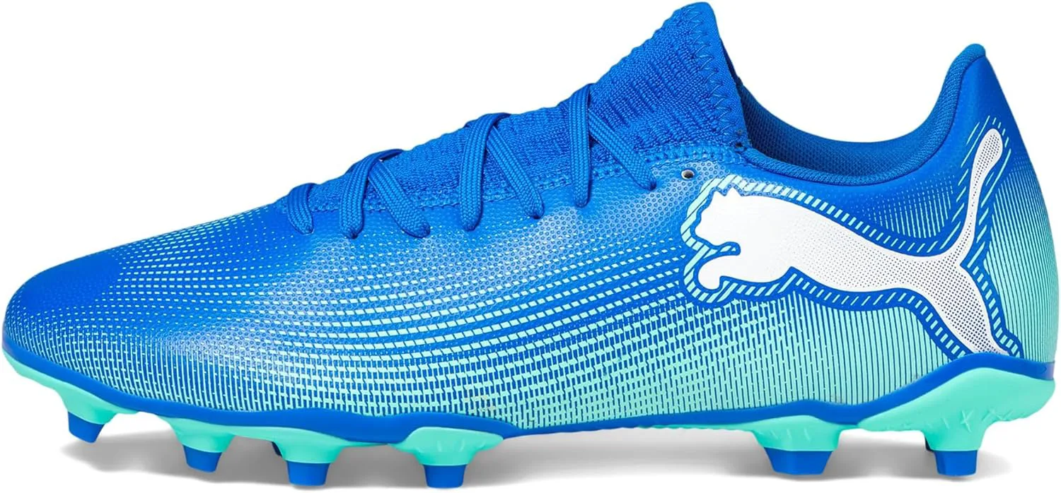 Футбольные бутсы Puma Men's Future 7 Play Firm для искусственного газона, синий/мятный/белый — фото 3