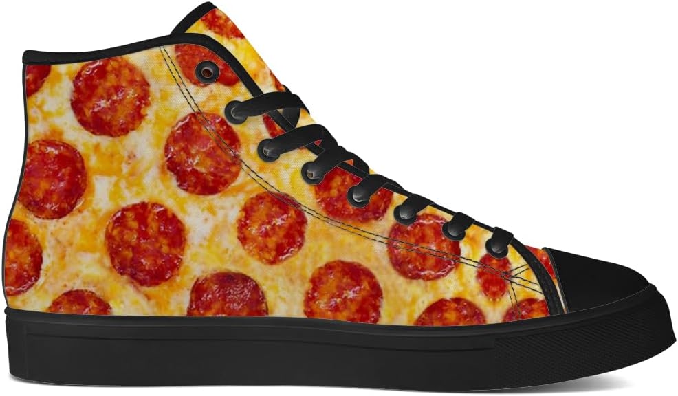 Кеды chebing Pizza High Top на высокой подошве для мужчин и женщин, высокие кроссовки на шнуровке, повседневная обувь, подарок для парня или девушки, желтый — фото 4