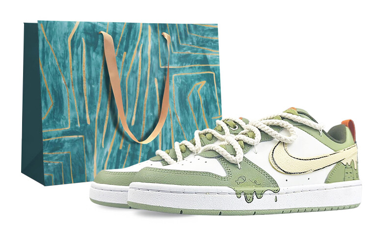 

Кроссовки Nike Court Borough Skateboarding Shoes Women's Low-top Green, белый