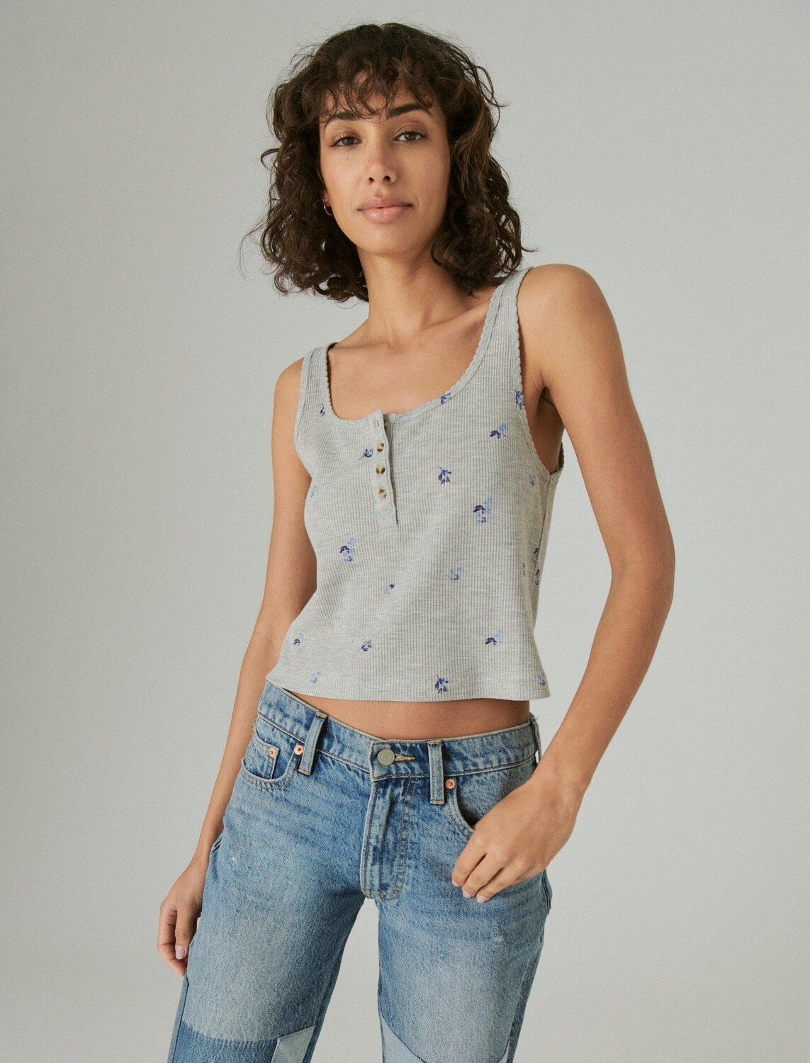 

Женская майка Lucky Brand для мальчика вафельного цвета, цвет Storm