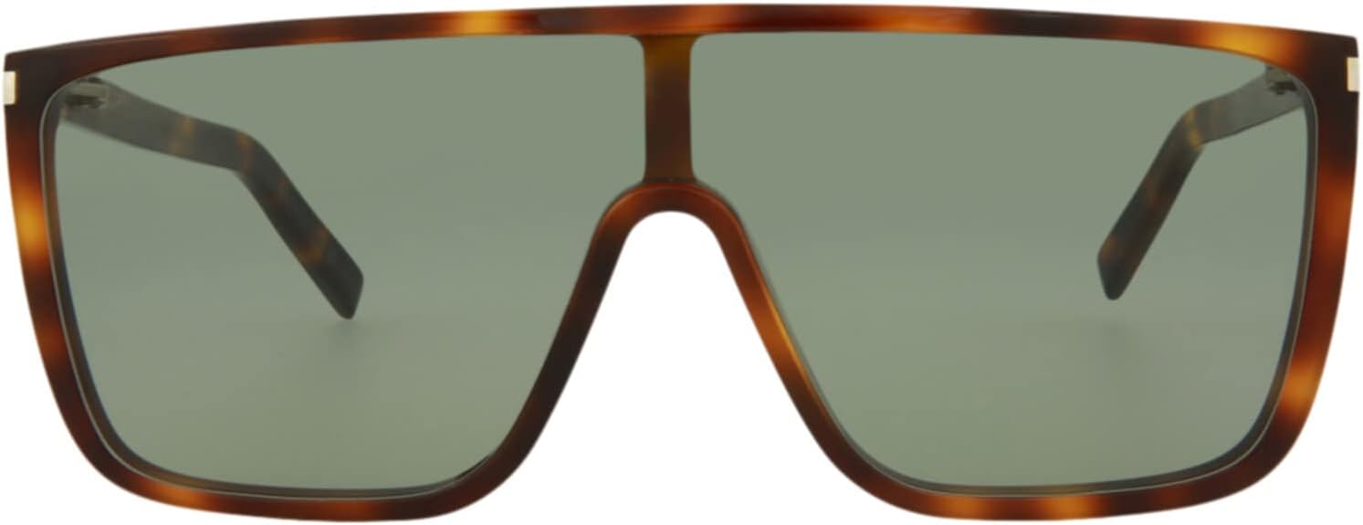 

Солнцезащитные очки Saint Laurent Shield/Wrap Havana Havana Green, роскошные очки, изготовленные в Италии, оправа из ацетата, дизайнерская мода для повседневной роскоши Yves Saint Laurent