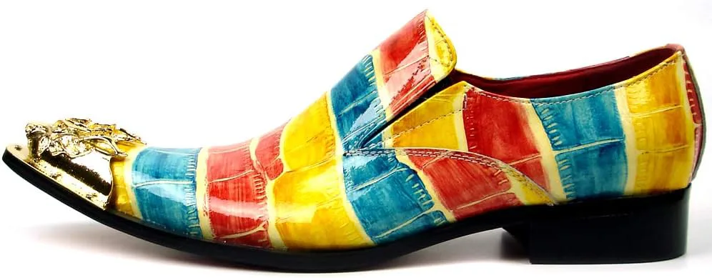 

Мужские кожаные лоферы FI-7433 с зауженным носком и металлической отделкой Fiesso by Aurelio Garcia, мультиколор