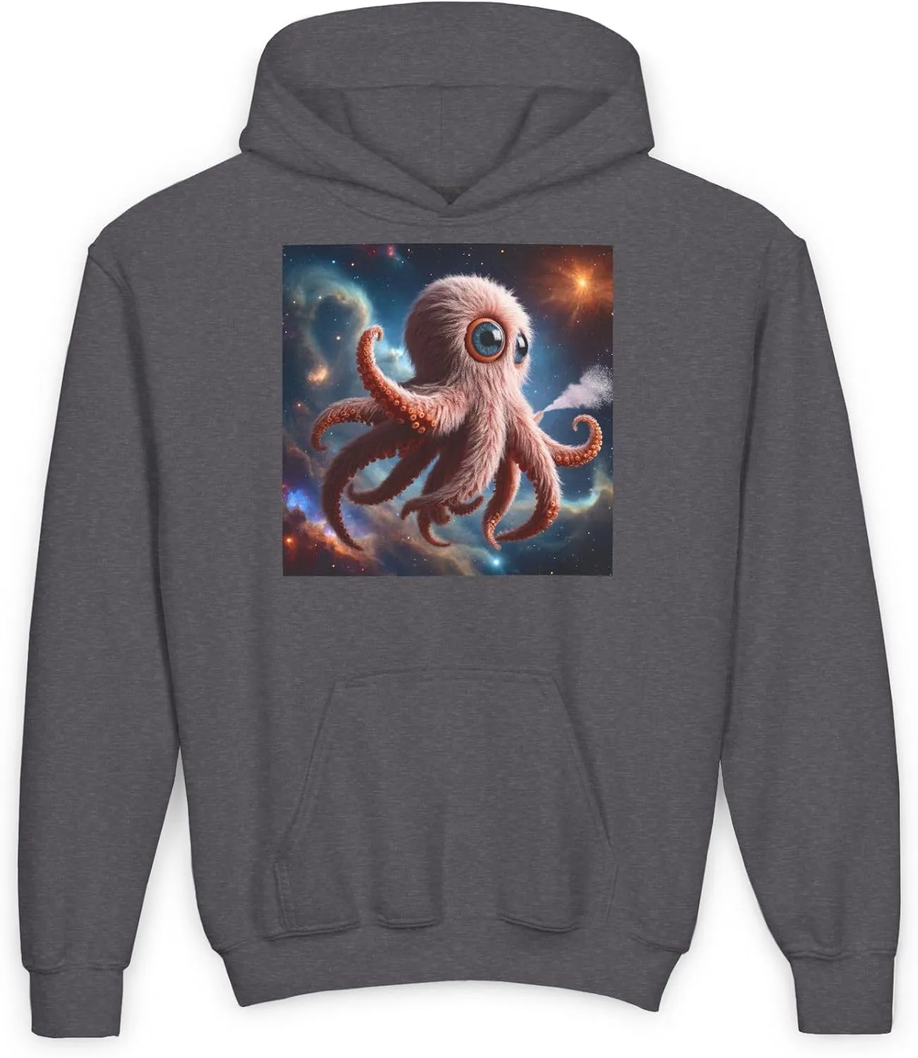 Толстовка с капюшоном Youth Heavy Blend - Space Octopus GENERIC, Dark Heather