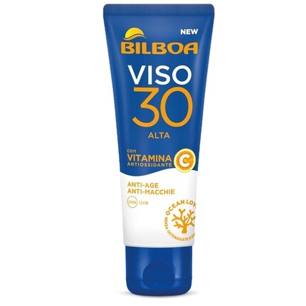 

Солнцезащитный крем для лица Bilboa с защитой SPF 30. Витамин С. Легкая текстура. Увлажняющее средство против старения и пятен. Нежирная водостойкая защита. 50 мл Крем для лица SPF 30.