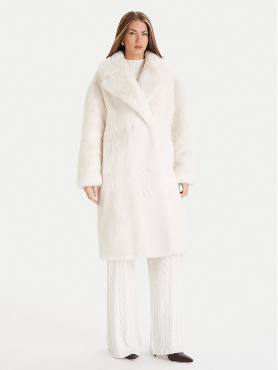 

Меховое пальто regular fit W5BL95 WJ110 Guess, экрю