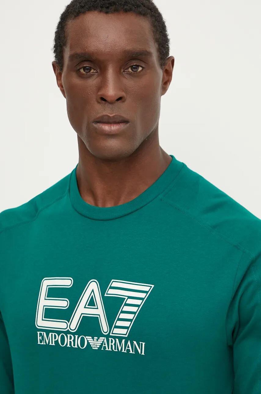 

Хлопковая толстовка EA7 Emporio Armani, зеленый