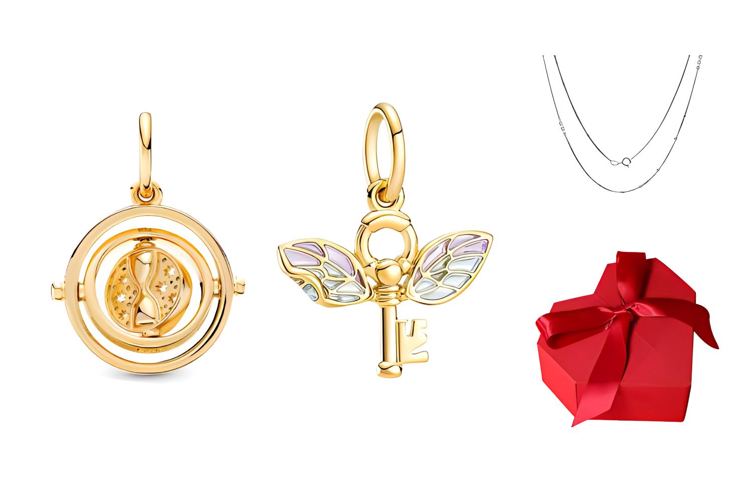 

Металлические шармы / подвески Unisex Pandora, Time Converters+Flying Key (With Plain Chain, Box)