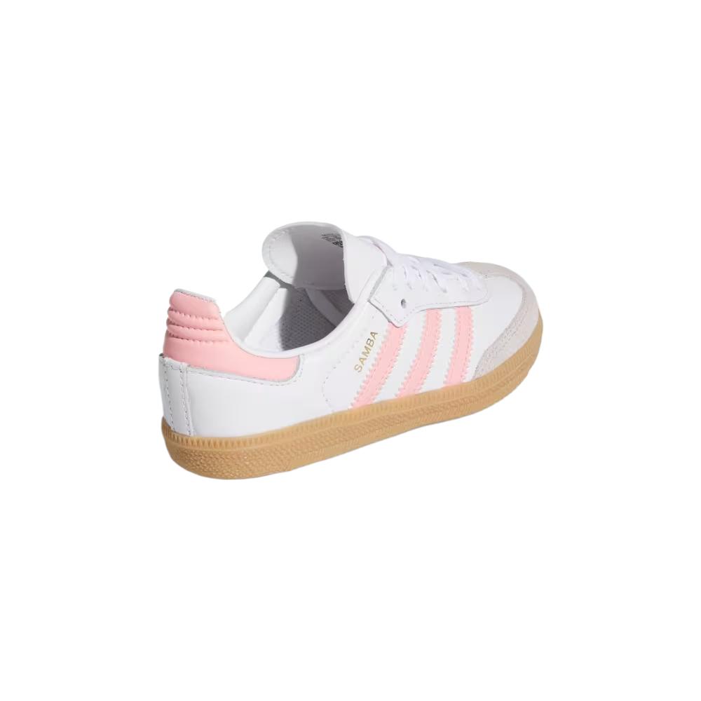 Самба OG детские скейтбординг кроссовки Adidas Originals, белый/Semi-Pink Spark/Rubber Color — фото 3