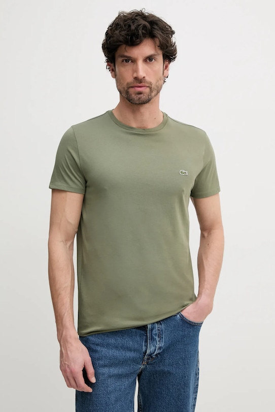 

Хлопковая футболка Lacoste, зеленый