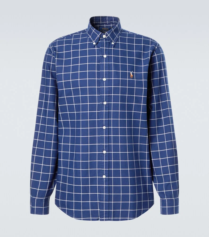 Рубашка из клетчатого хлопкового поплина Polo Ralph Lauren, синий