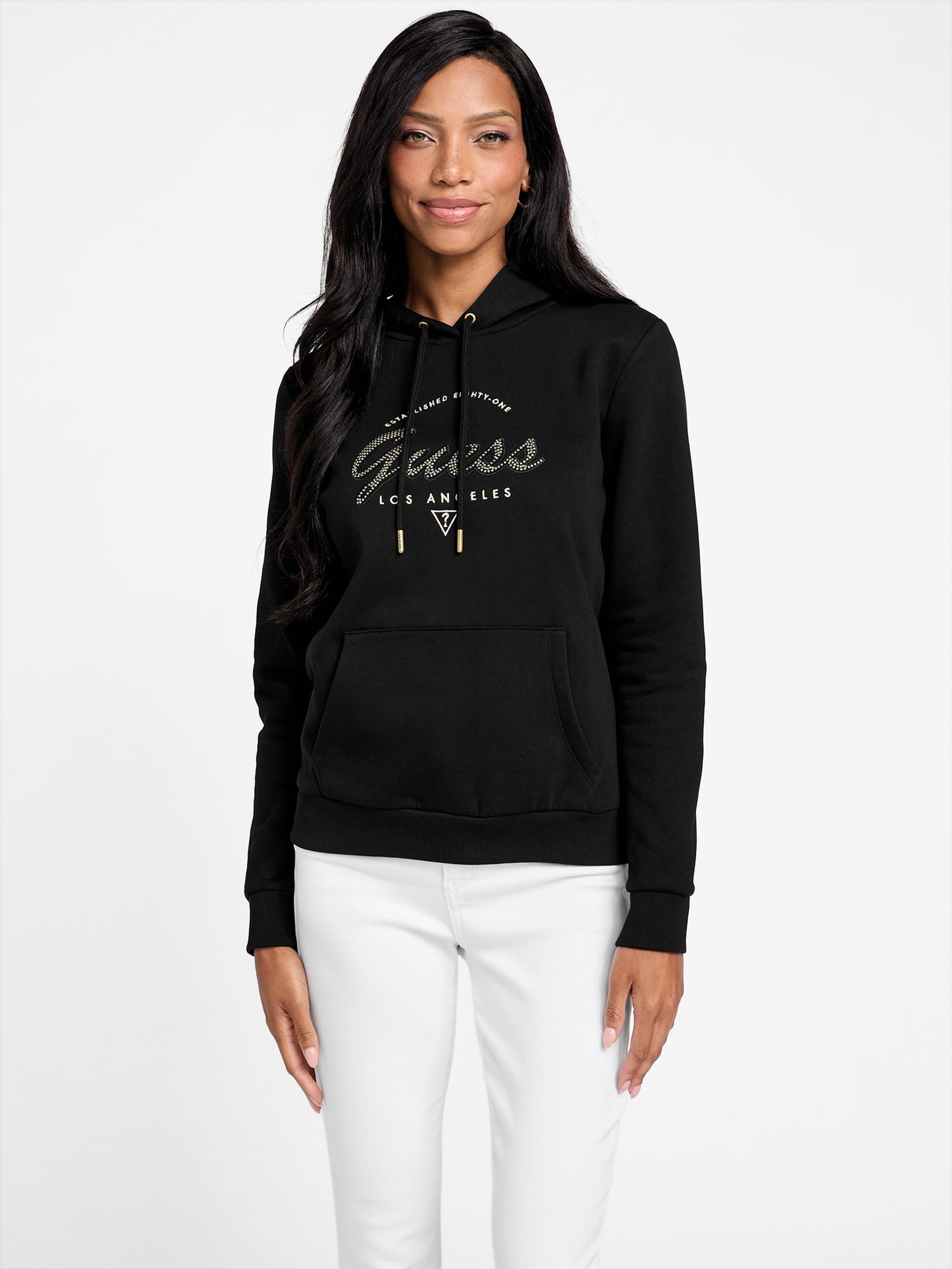 

Худи с логотипом Eco Itzel Guess Factory, черный