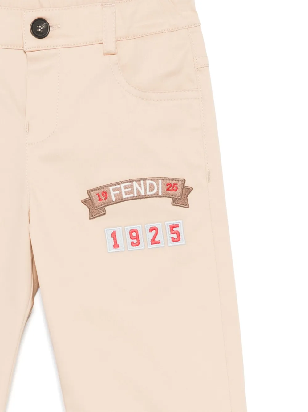 Брюки с нашивкой-логотипом FENDI KIDS, нейтральный — фото 3