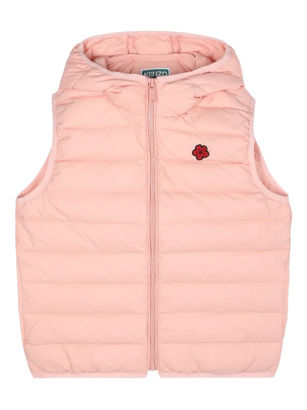 

Дутый жилет с капюшоном Kenzo Kids, розовый