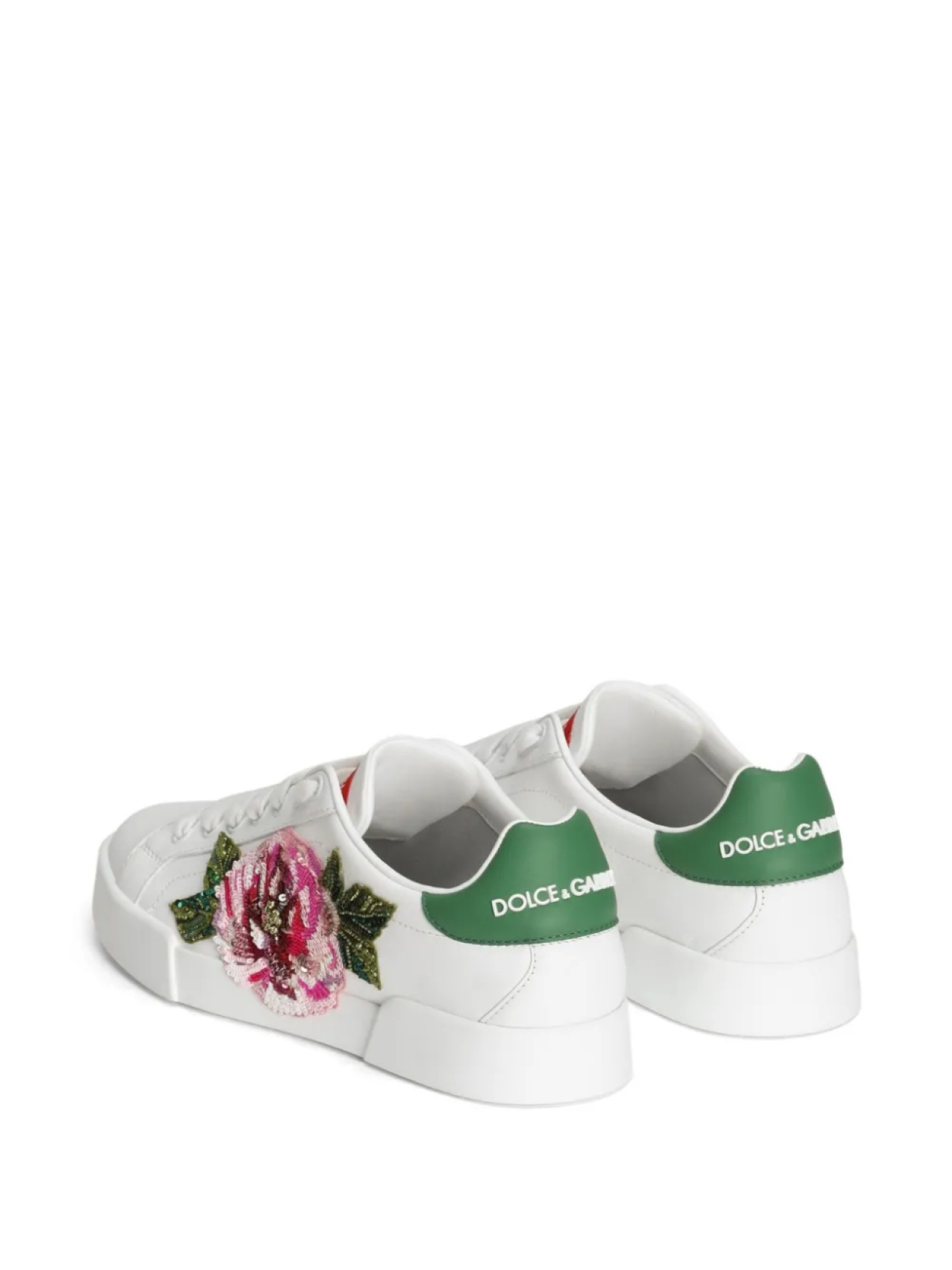 Кроссовки Dolce & Gabbana с цветочной аппликацией, белый — фото 3