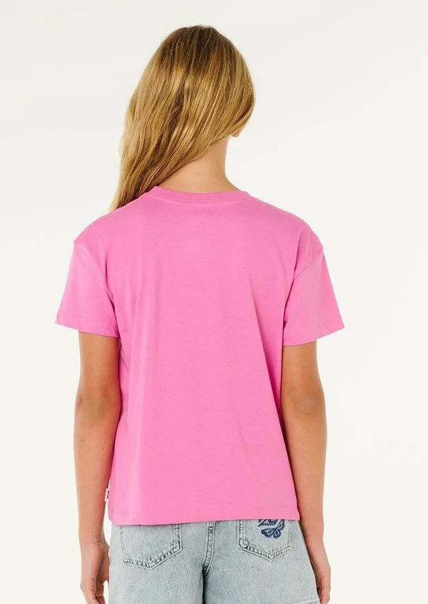 Футболка свободного кроя с принтом "surf puff" Rip Curl, Super Pink — фото 2