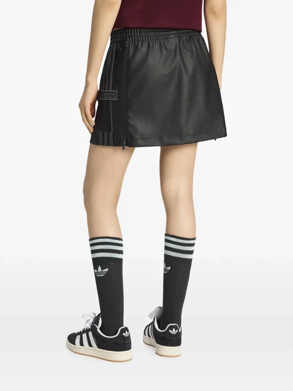Миниюбка Adibreak с логотипом и тремя полосками Adidas, черный — фото 2