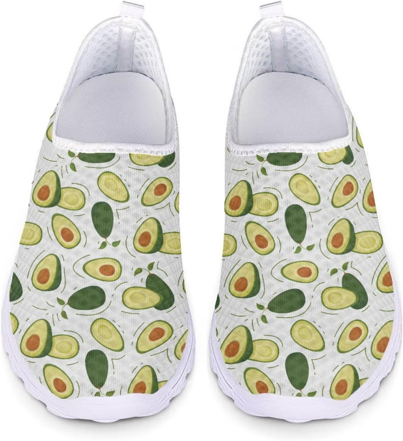 

Унисекс кроссовки Binienty с принтом для тренировок и бега, легкие слипоны для ходьбы для женщин и мужчин, Avocado