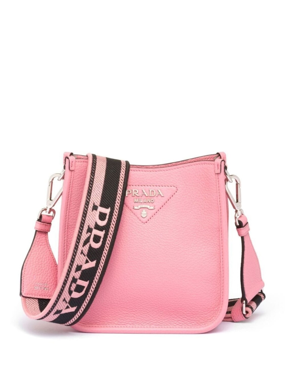 

Мини-сумка Prada на плечо с логотипом, розовый