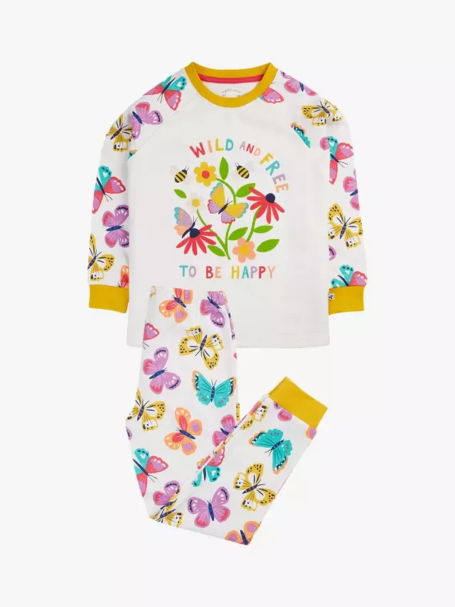 Детская пижама Kernow Butterfly, белая Flutterby/Wild Frugi