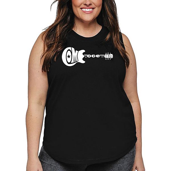 

Женская футболка plus size с принтом Come Together La Pop Art, Black, Черный, Женская футболка plus size с принтом Come Together La Pop Art, Black