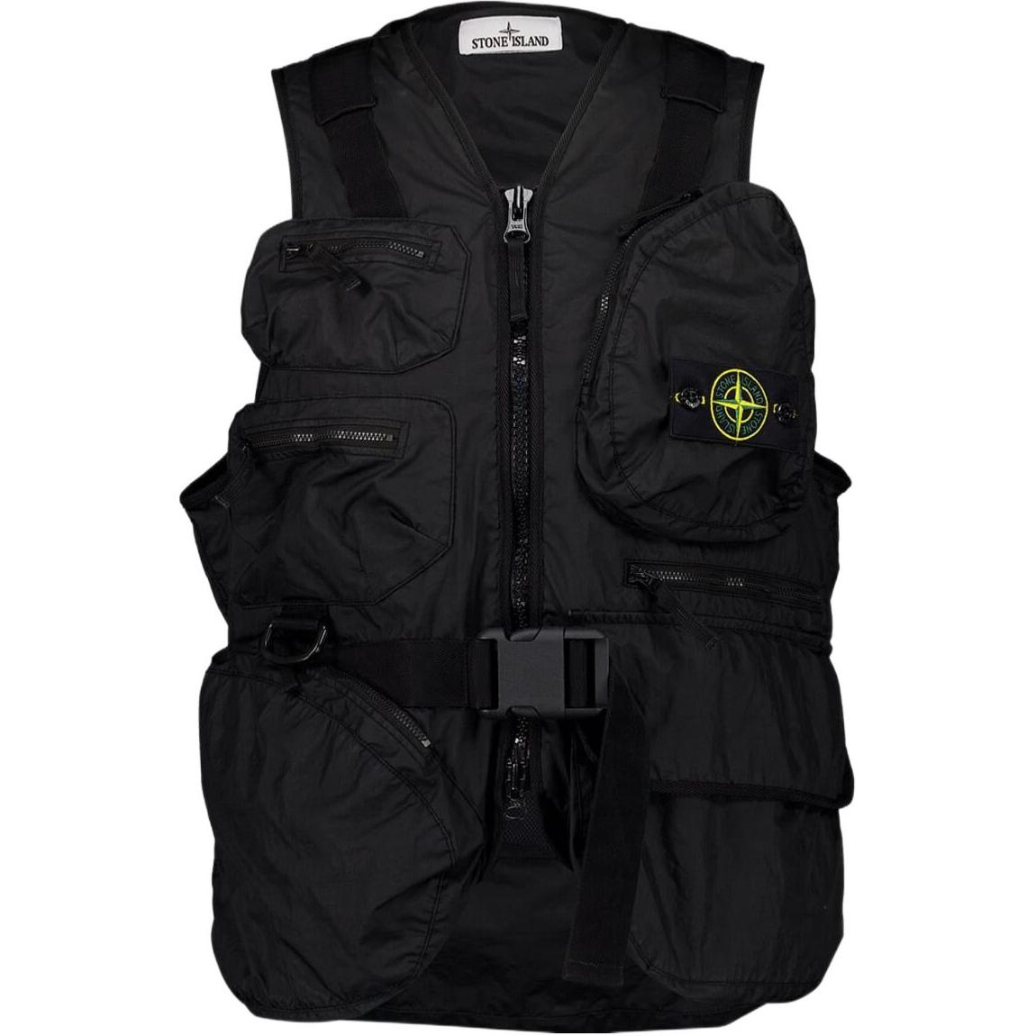 

STONE ISLAND Жилет с логотипом мембрана 3L, Black