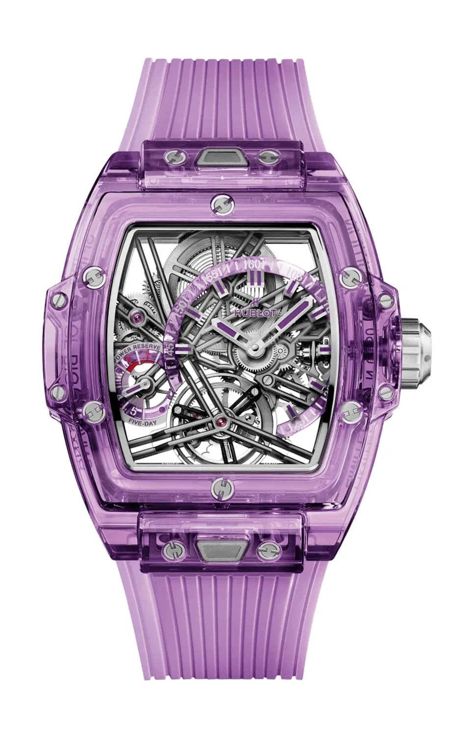 SPIRIT OF BIG BANG ТУРБИЙОН ФИОЛЕТОВЫЙ САПФИР 42 ММ - ЛИМИТИРОВАННАЯ СЕРИЯ - 645.JM.0120.RT HUBLOT, желтый