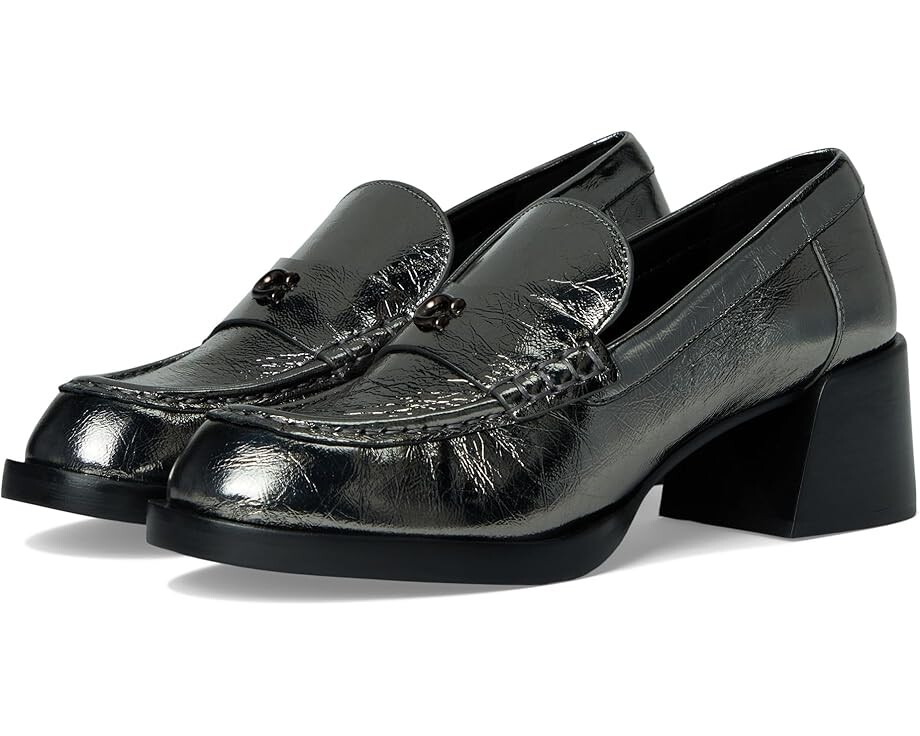 Лоферы COACH Natalie Crinkled Metallic Loafer, цвет Anthracite