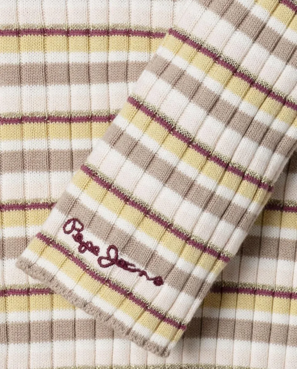 Детское рубчатое платье в полоску Fawn Pepe Jeans, мультиколор — фото 4