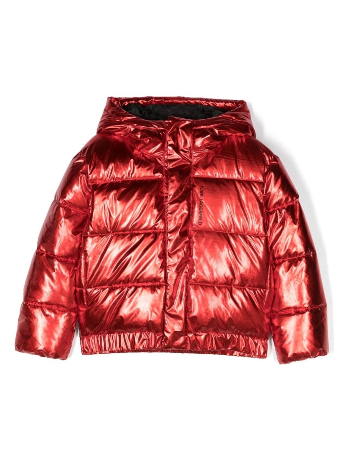 

Karl Lagerfeld Kids пуховик с эффектом металлик, красный