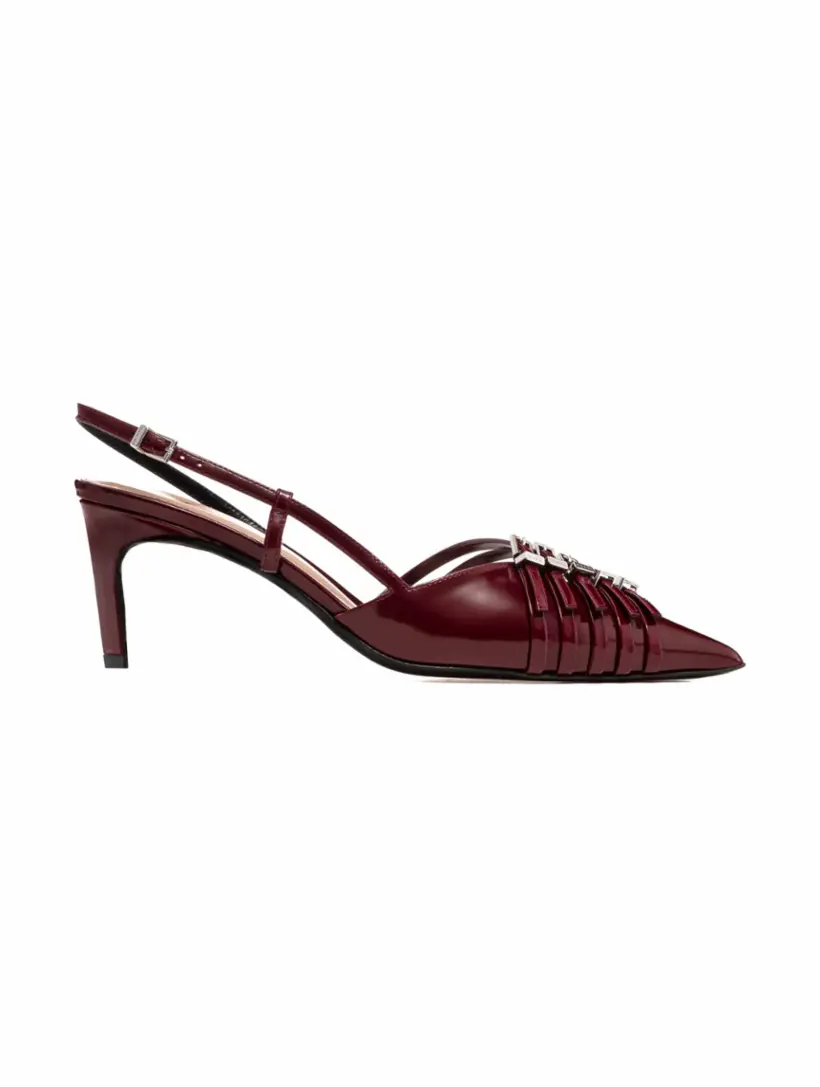 

Кожаные слингбэки с ремешками Gucci, бордовый