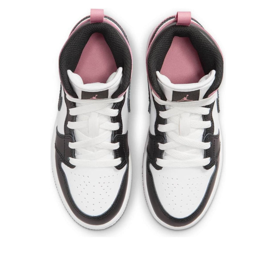 Кроссовки (PS) Air Jordan 1 Mid 'White Rust Pink Black', белый — фото 4