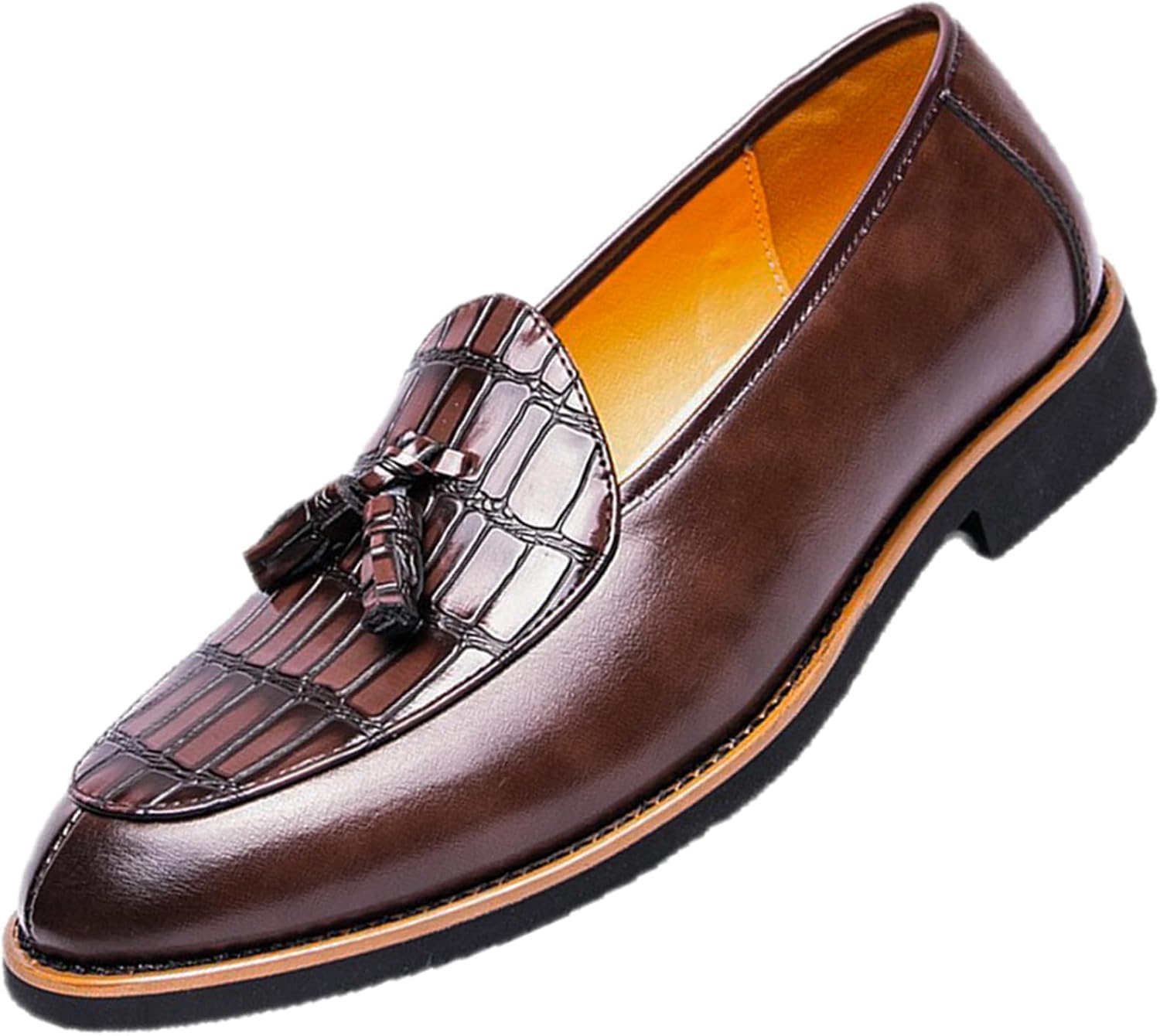 

Мужские модные кожаные лоферы ADKGBE с кисточками, дышащие, без шнурков, легкие, с нескользящей подошвой, низкий каблук, повседневные, для вечеринок, свадеб и деловых встреч, коричневый