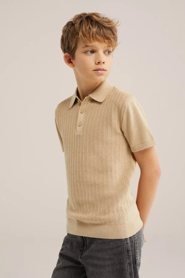 Рубашка поло We Fashion, Beige — фото 2