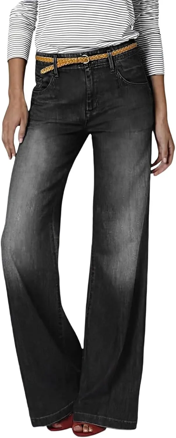 

Джинсы женские High Waisted Straight Wide Leg с эластичным поясом Likthione