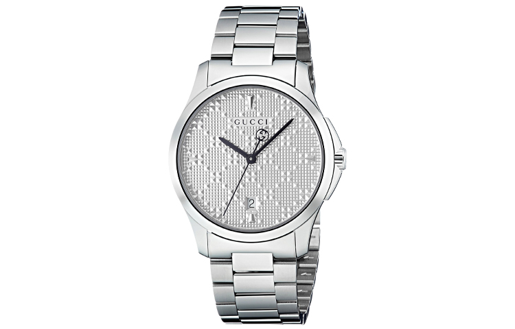 

Женские наручные часы с кварцевым механизмом на стальном браслете и серебристым циферблатом GUCCI, Brand-New Out of Warranty