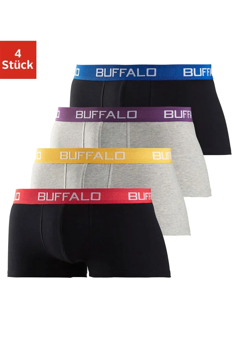 

Боксеры Buffalo (4 шт.) хипстерской формы с контрастным поясом, черный